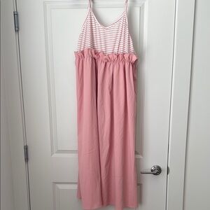 SHEIN Pink Striped Maxi Dress
